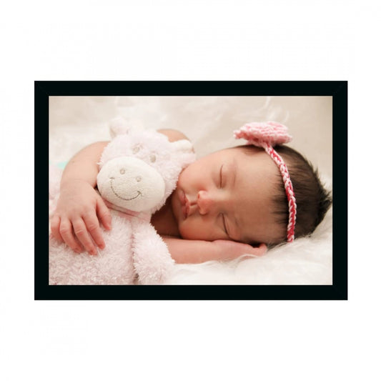 Generic Baby Photo Painting with Synthetic Photo Frame (Multicolor)