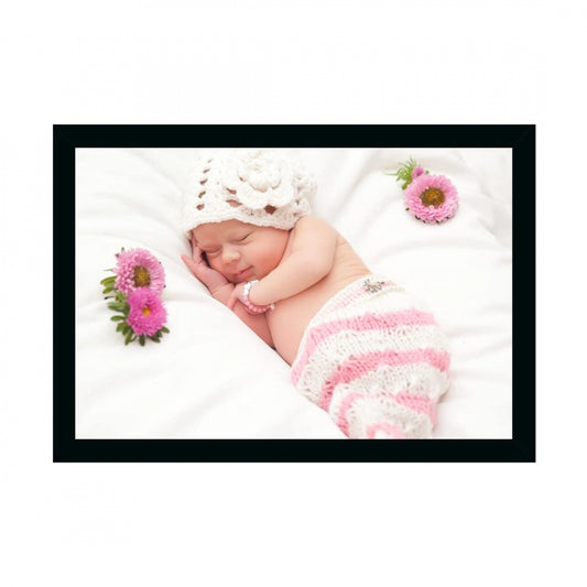 Generic Baby Photo Painting with Synthetic Photo Frame (Multicolor)