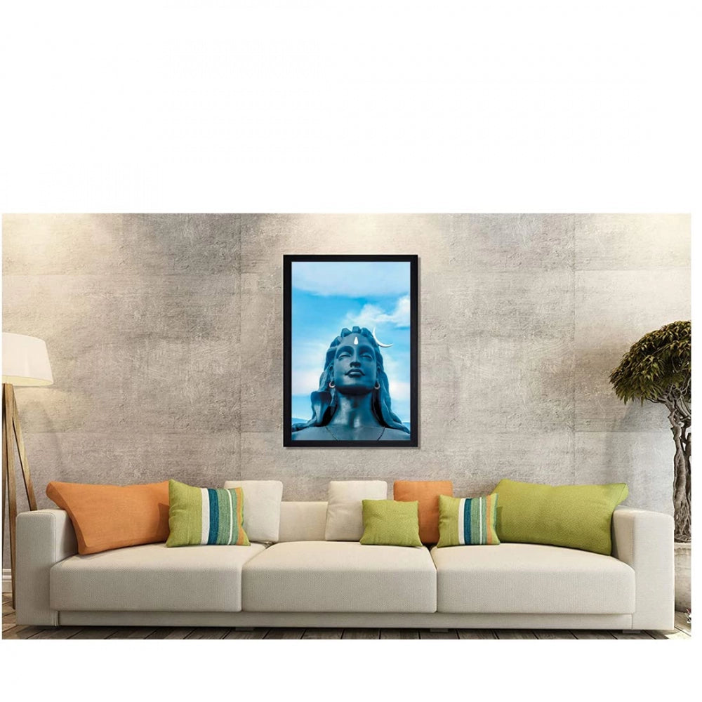 Generic Adiyogi Mahakal Painting with Synthetic Photo Frame (Multicolor)