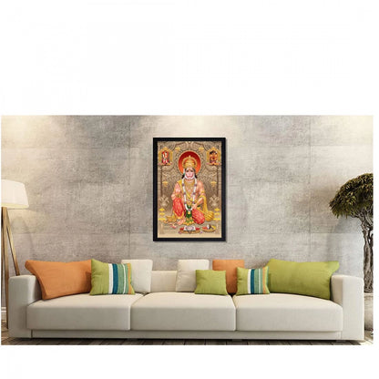 Generic Lord Hanuman Ji Painting with Synthetic Photo Frame (Multicolor)