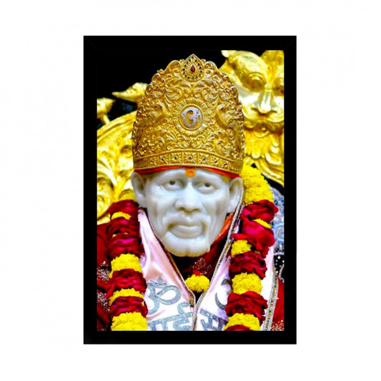 Generic Saibaba Painting with Synthetic Photo Frame (Multicolor)