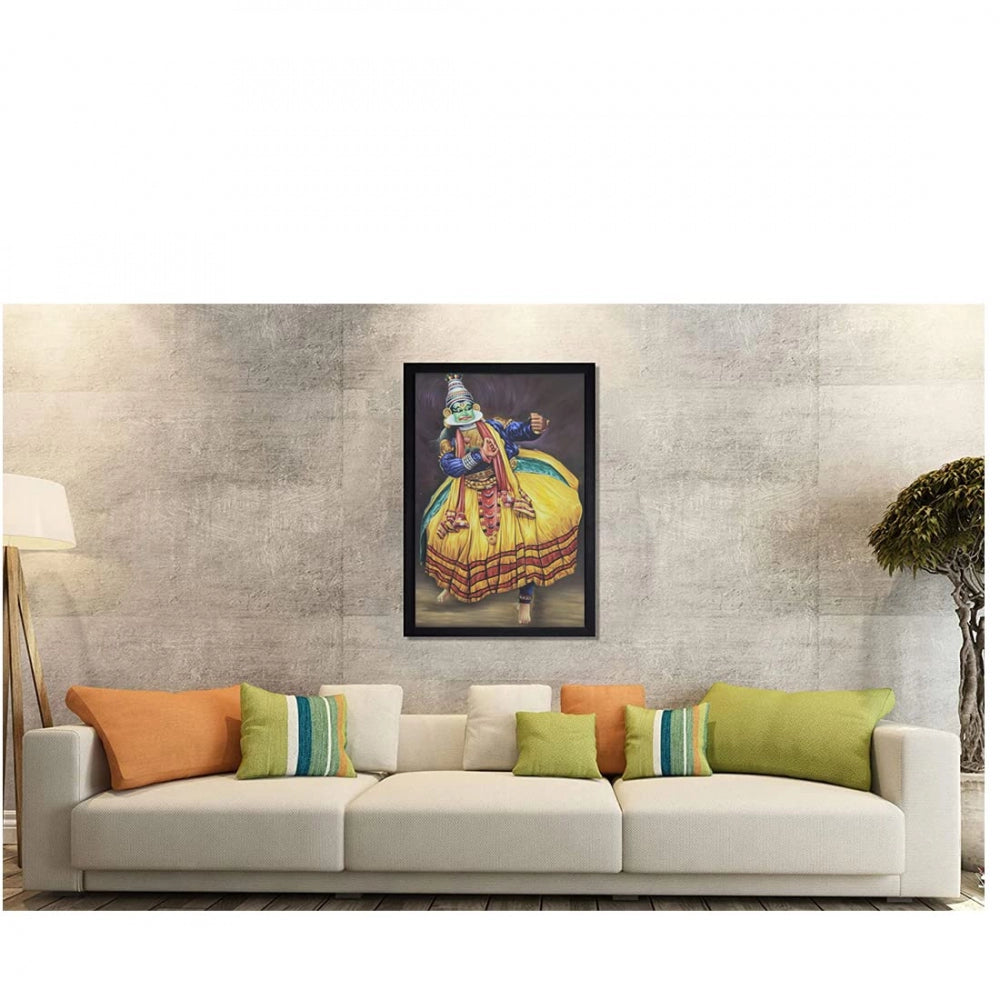 Generic Kerala Traditional Kathakali Painting with Synthetic Photo Frame (Multicolor)