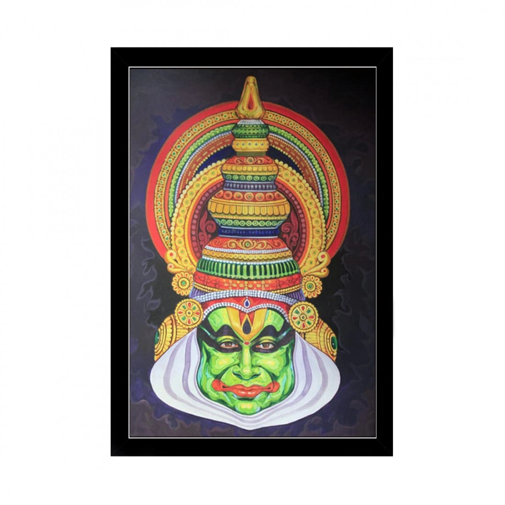 Generic Kerala Traditional Kathakali Painting with Synthetic Photo Frame (Multicolor)