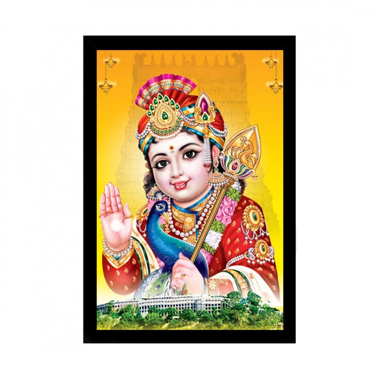 Generic Murugan Painting with Synthetic Photo Frame (Multicolor)