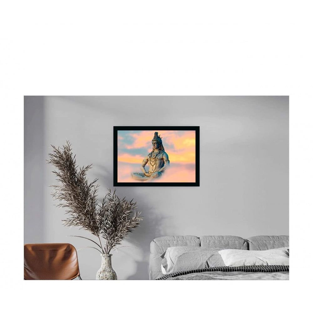 Generic Lord Shiva Painting with Synthetic Photo Frame (Multicolor)