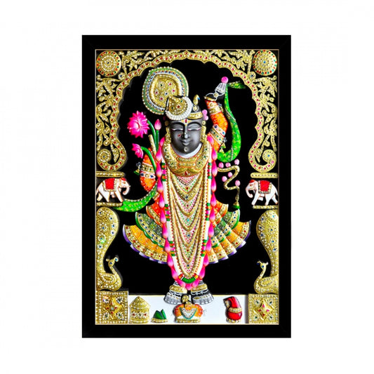 Generic Shrinathji Painting with Synthetic Photo Frame (Multicolor)