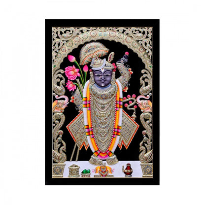 Generic Shrinathji Painting with Synthetic Photo Frame (Multicolor)