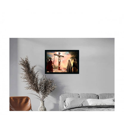 Generic Jesus Christ Painting with Synthetic Photo Frame (Multicolor)