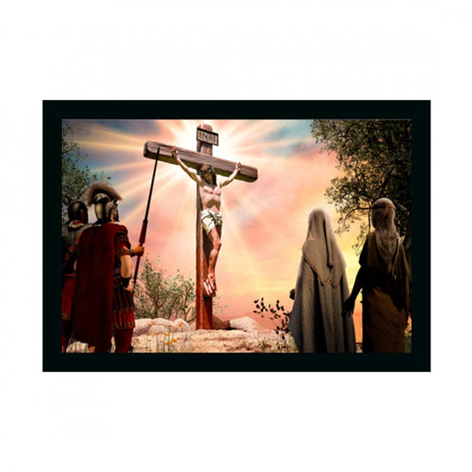 Generic Jesus Christ Painting with Synthetic Photo Frame (Multicolor)