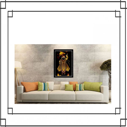 Generic Shrinathji Painting with Synthetic Photo Frame (Multicolor)