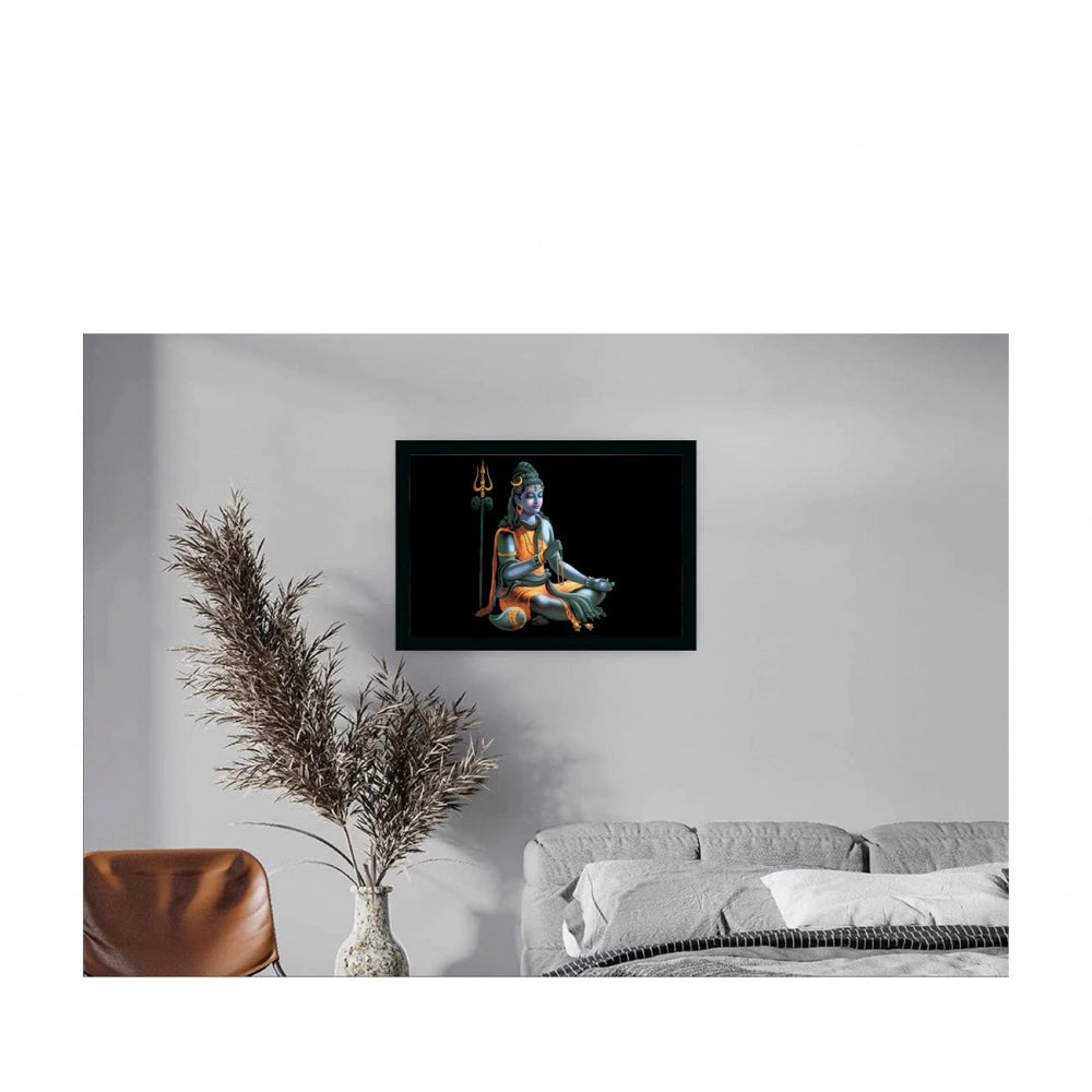 Generic Lord Shiva Painting with Synthetic Photo Frame (Multicolor)