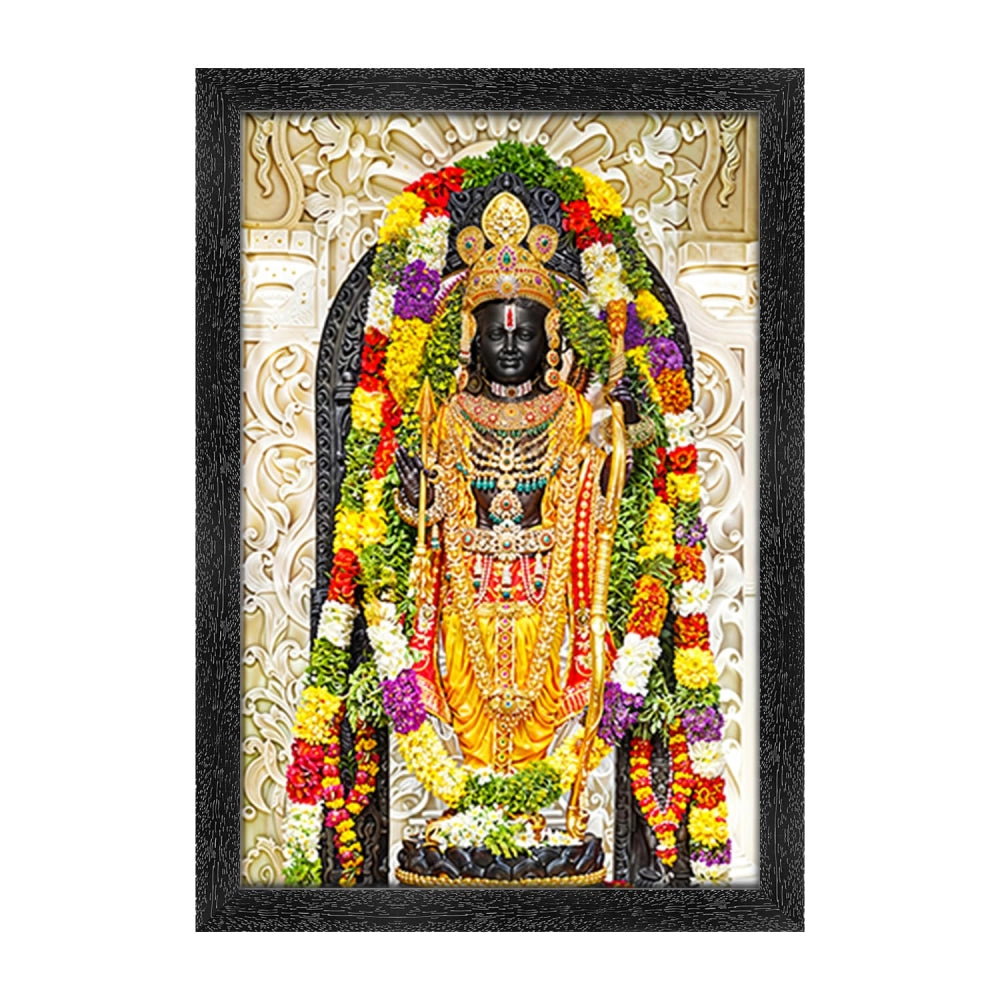 Generic Ayodhya ram lalla Painting with Synthetic Photo Frame (Multicolor)