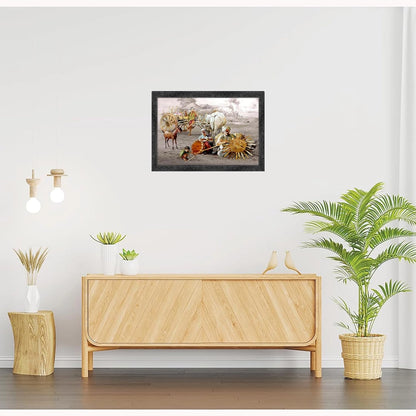 Generic Rajasthani Paintings Painting with Synthetic Photo Frame (Multicolor)