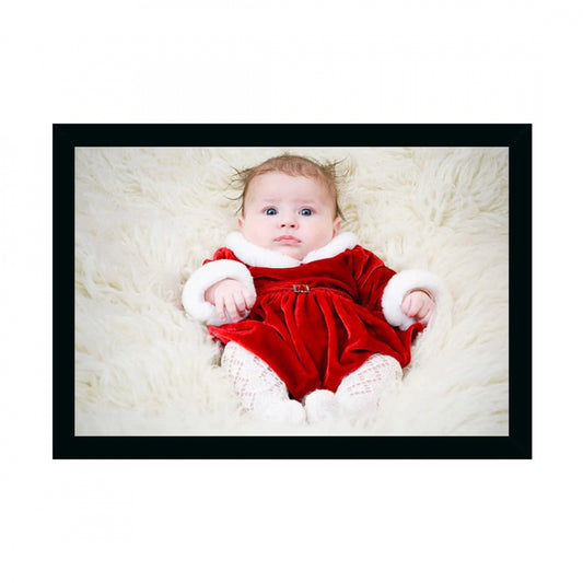 Generic Baby Photo Painting with Synthetic Photo Frame (Multicolor)