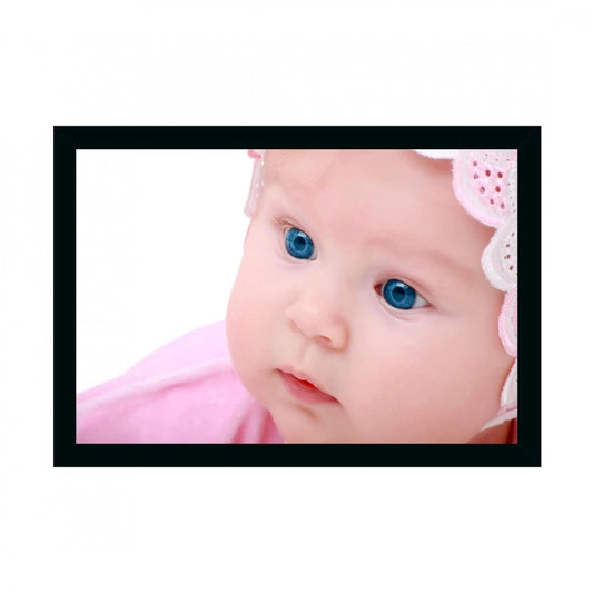 Generic Baby Photo Painting with Synthetic Photo Frame (Multicolor)