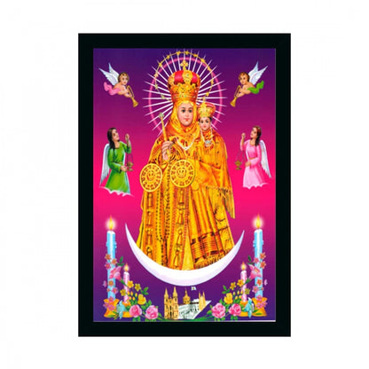 Generic Vailankanni Painting with Synthetic Photo Frame (Multicolor)