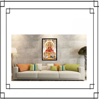 Generic Laxmi Ganesh Saraswati Painting with Synthetic Photo Frame (Multicolor)