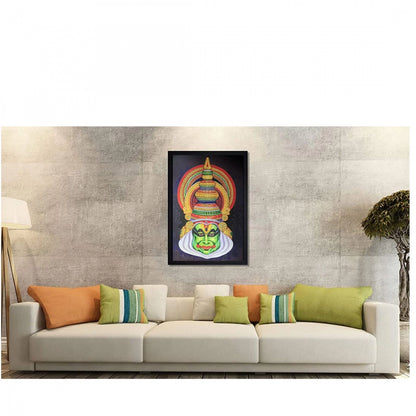 Generic Kerala Traditional Kathakali Painting with Synthetic Photo Frame (Multicolor)