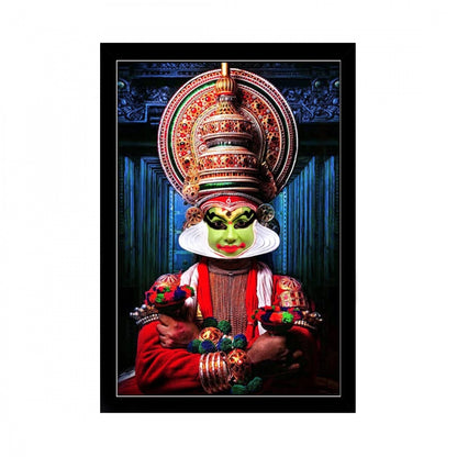 Generic Kerala Traditional Kathakali Painting with Synthetic Photo Frame (Multicolor)