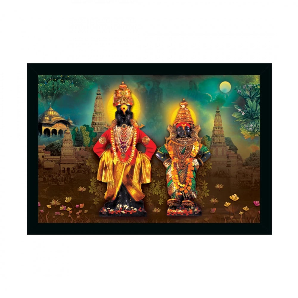 Generic Vitthal Rukmini Painting with Synthetic Photo Frame (Multicolor)