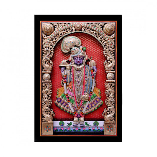 Generic Shrinathji Painting with Synthetic Photo Frame (Multicolor)