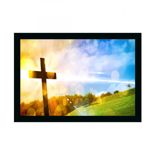 Generic Jesus Christ Painting with Synthetic Photo Frame (Multicolor)