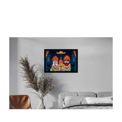 Generic Jagannath Painting with Synthetic Photo Frame (Multicolor)