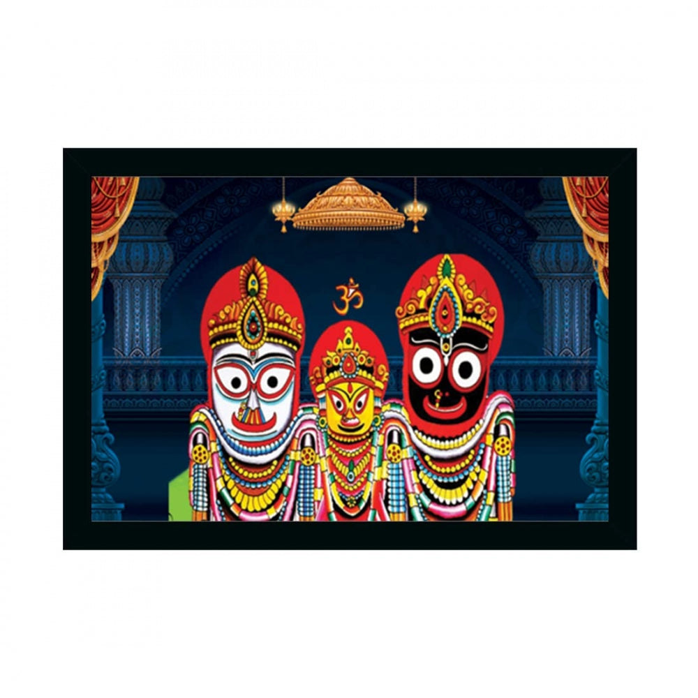 Generic Jagannath Painting with Synthetic Photo Frame (Multicolor)