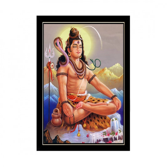 Generic Lord Shiva Painting with Synthetic Photo Frame (Multicolor)