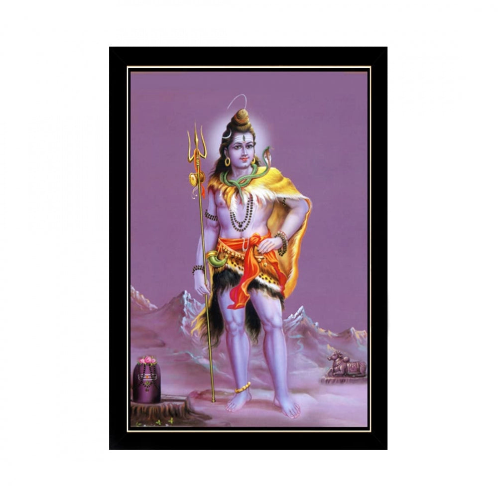 Generic Lord Shiva Painting with Synthetic Photo Frame (Multicolor)