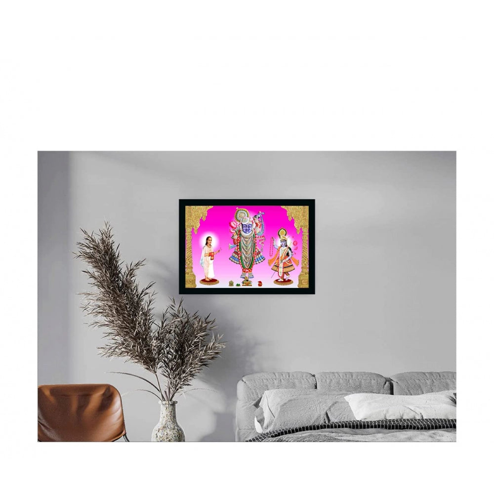 Generic Shrinathji Painting with Synthetic Photo Frame (Multicolor)