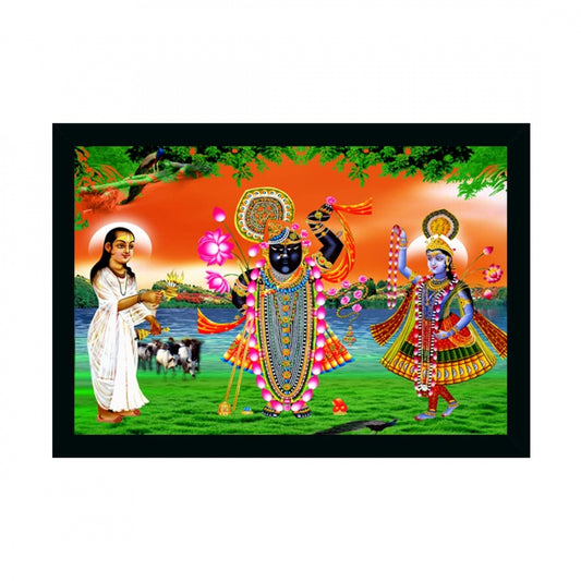 Generic Shrinathji Painting with Synthetic Photo Frame (Multicolor)