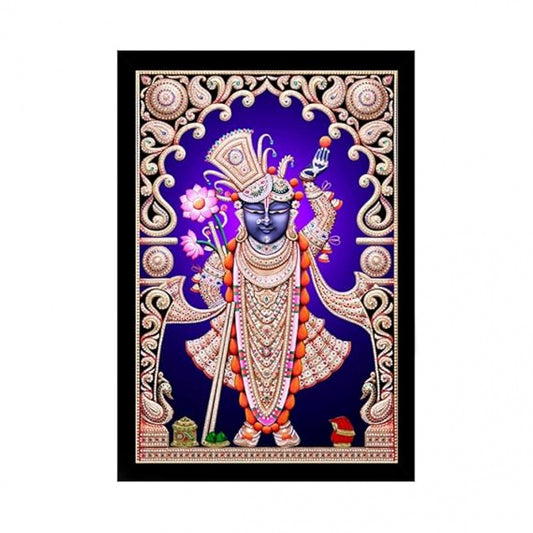 Generic Shrinathji Painting with Synthetic Photo Frame (Multicolor)