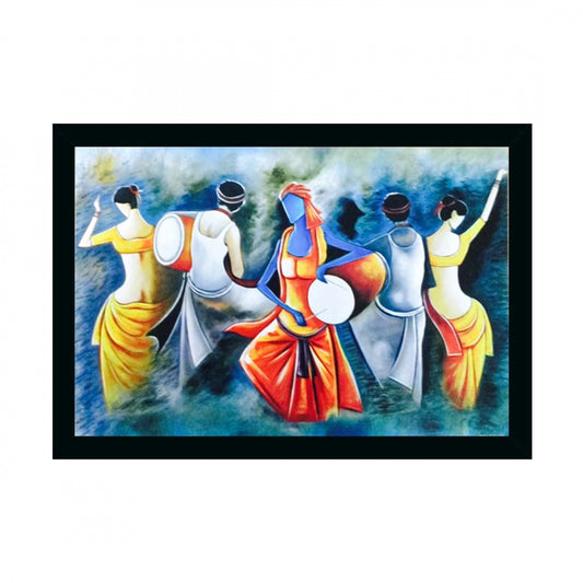 Generic Modern Art Painting with Synthetic Photo Frame (Multicolor)