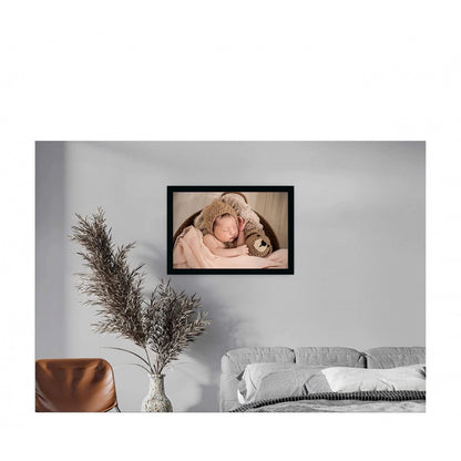 Generic Baby Photo Painting with Synthetic Photo Frame (Multicolor)