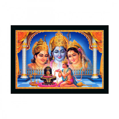 Generic Shree Ram Painting with Synthetic Photo Frame (Multicolor)