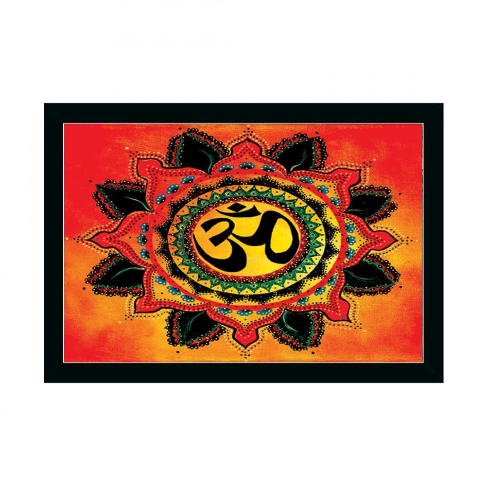 Generic Om Namah Shivay Painting with Synthetic Photo Frame (Multicolor)