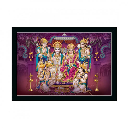 Generic Ayodhya Ram Mandir Painting with Synthetic Photo Frame (Multicolor)