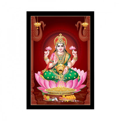 Generic Maa Laxmi Painting with Synthetic Photo Frame (Multicolor)