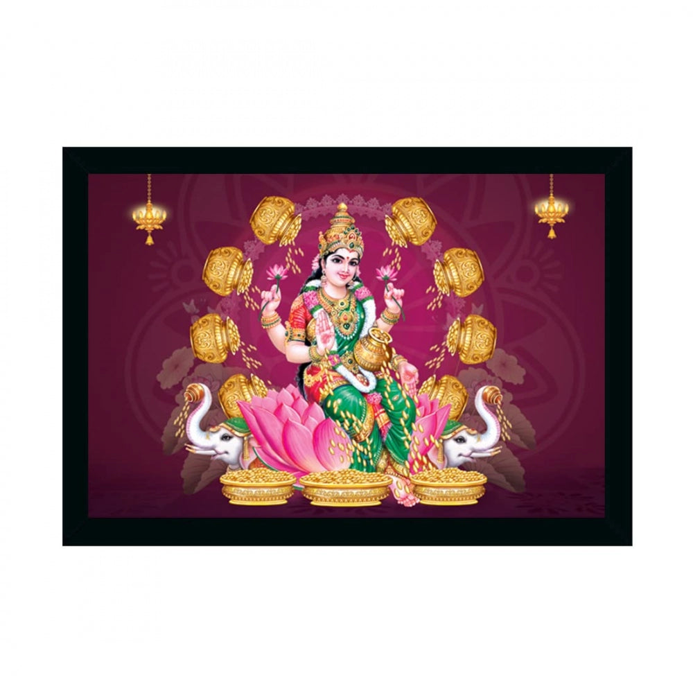 Generic Maa Laxmi Painting with Synthetic Photo Frame (Multicolor)