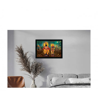 Generic Vitthal Rukmini Painting with Synthetic Photo Frame (Multicolor)