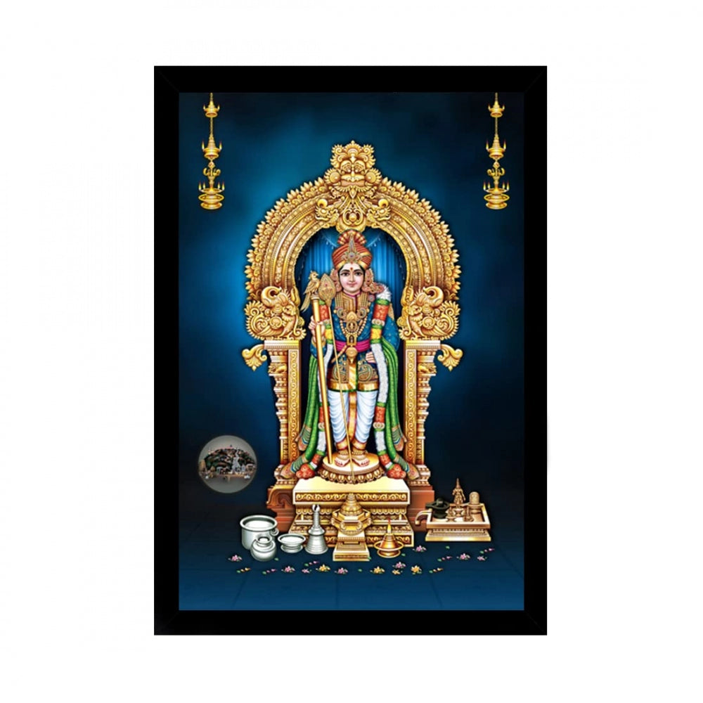 Generic Murugan Painting with Synthetic Photo Frame (Multicolor)