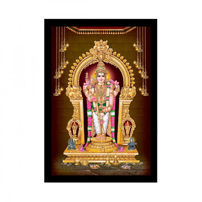 Generic Murugan Painting with Synthetic Photo Frame (Multicolor)