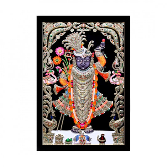 Generic Shrinathji Painting with Synthetic Photo Frame (Multicolor)