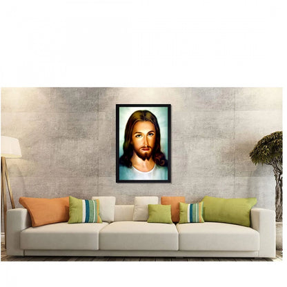 Generic Jesus Christ Painting with Synthetic Photo Frame (Multicolor)