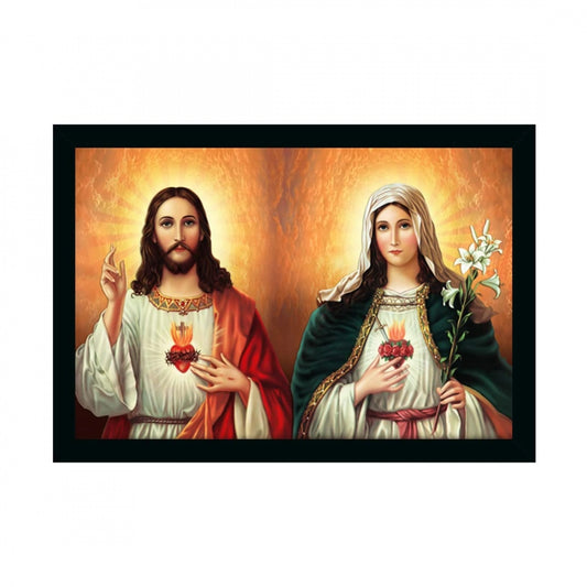 Generic Jesus Christ Painting with Synthetic Photo Frame (Multicolor)