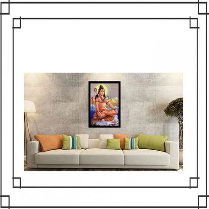 Generic Lord Shiva Painting with Synthetic Photo Frame (Multicolor)