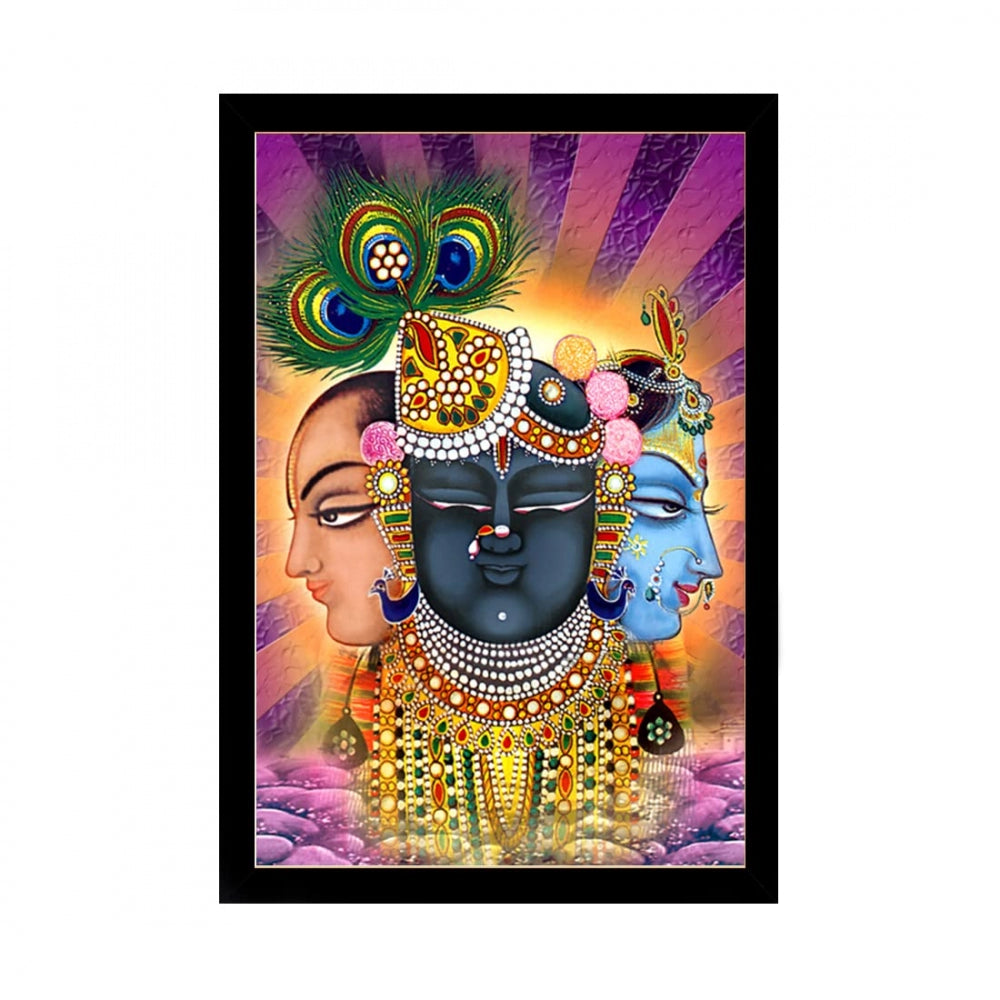 Generic Shrinathji Painting with Synthetic Photo Frame (Multicolor)