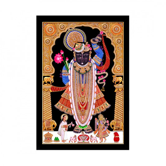 Generic Shrinathji Painting with Synthetic Photo Frame (Multicolor)