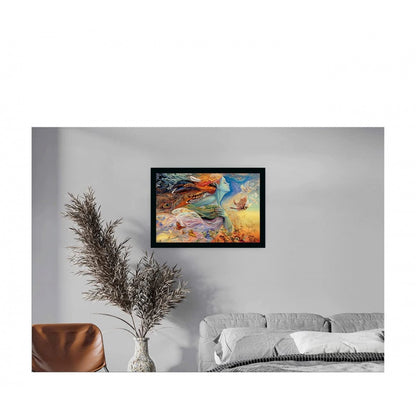 Generic Modern Art Painting with Synthetic Photo Frame (Multicolor)